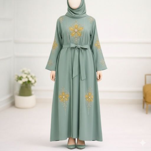 Premium & Luxury Nidha 4-Piece Inner & Outer Abaya Set Inner Work