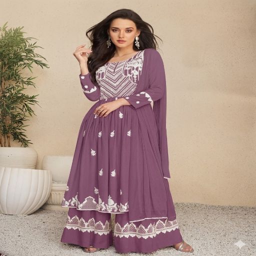 Sunny Elegance Rayon-Cotton Anarkali Set