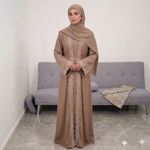 premium 4 Piece Nida Silk party Abaya set