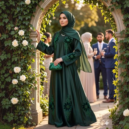 Luxury Velvet Floral Stone-Work Abaya by Sunnah