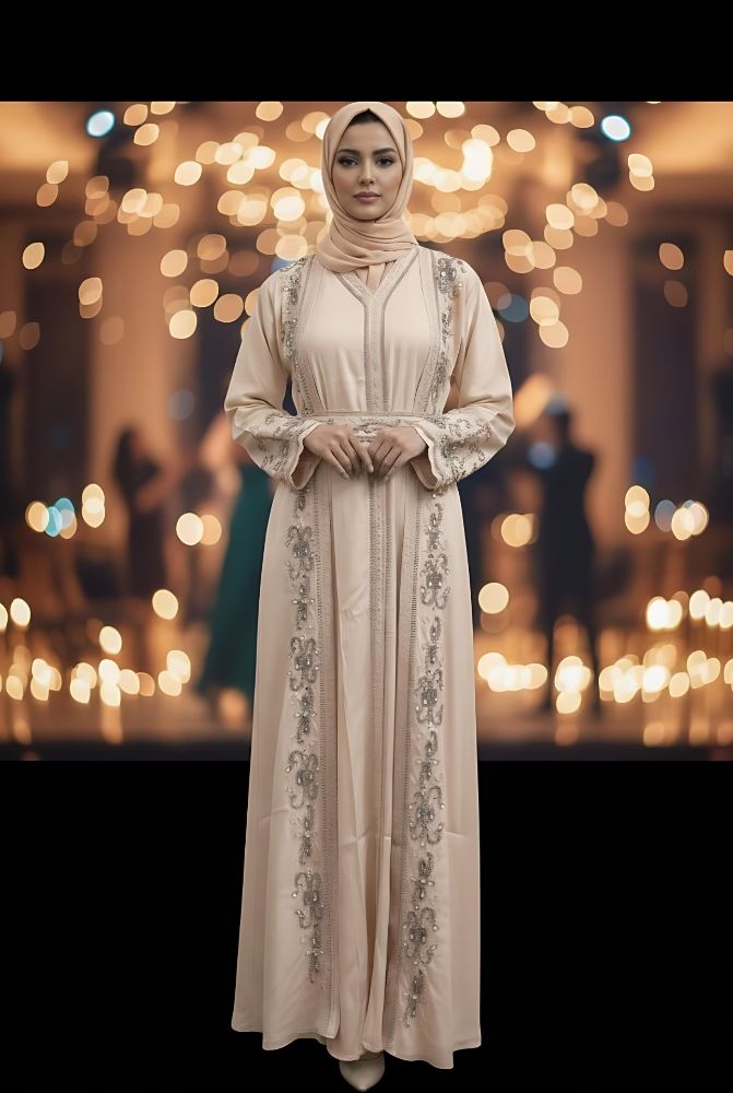 Luxury 4 Piece Moroccan Caftan Abaya Set | Party Abaya