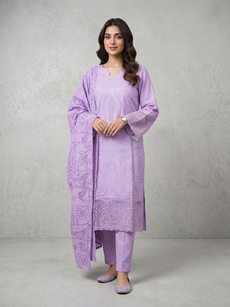 Cotton Viscose Three Piece