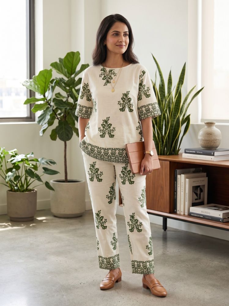 Elegant Block-Print Co-Ord Set
