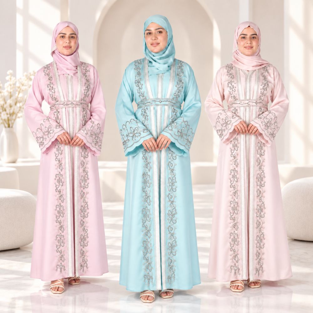 Luxury 4 Piece Arabiayn Caftan Abaya Set | Party Abaya