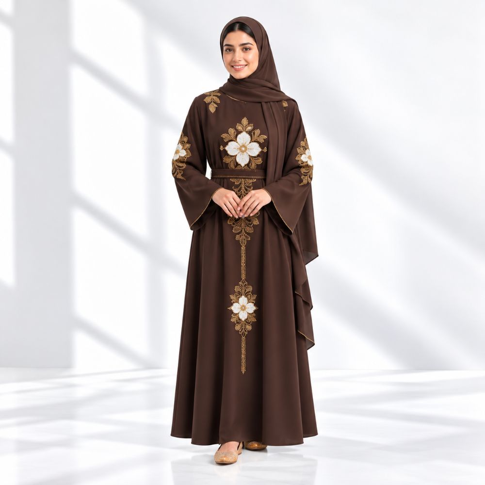 Elegant Nidha Embroidered Single Abaya