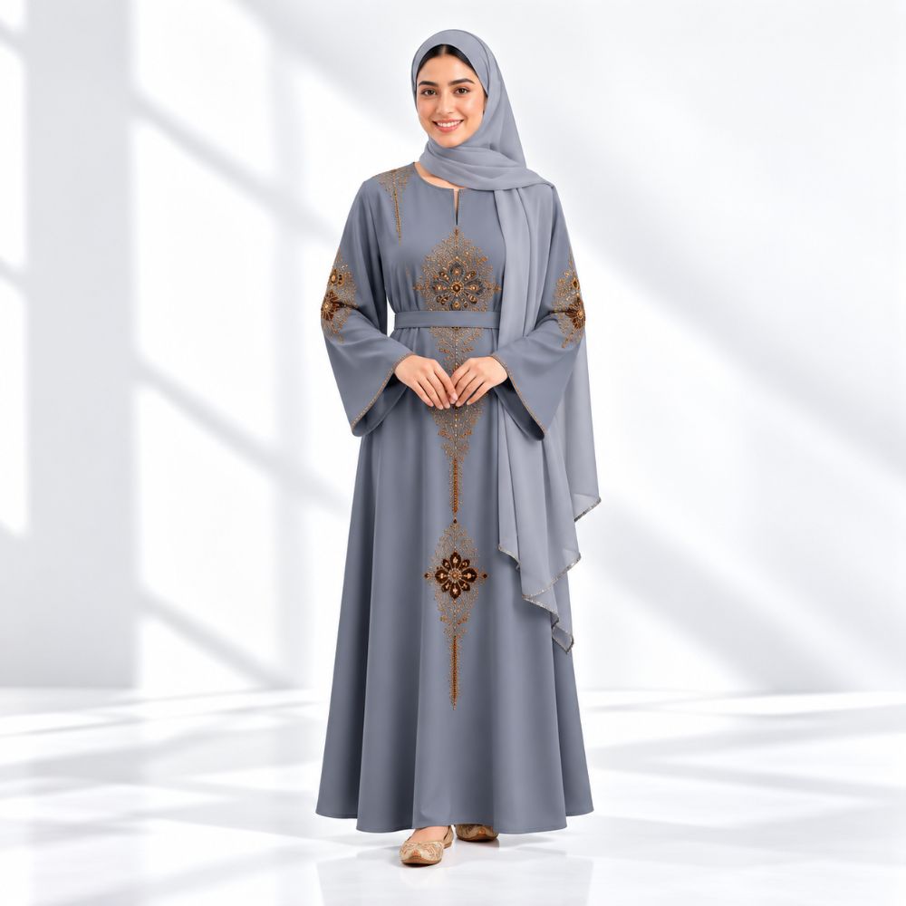 Elegant Nidha Embroidered Single Abaya