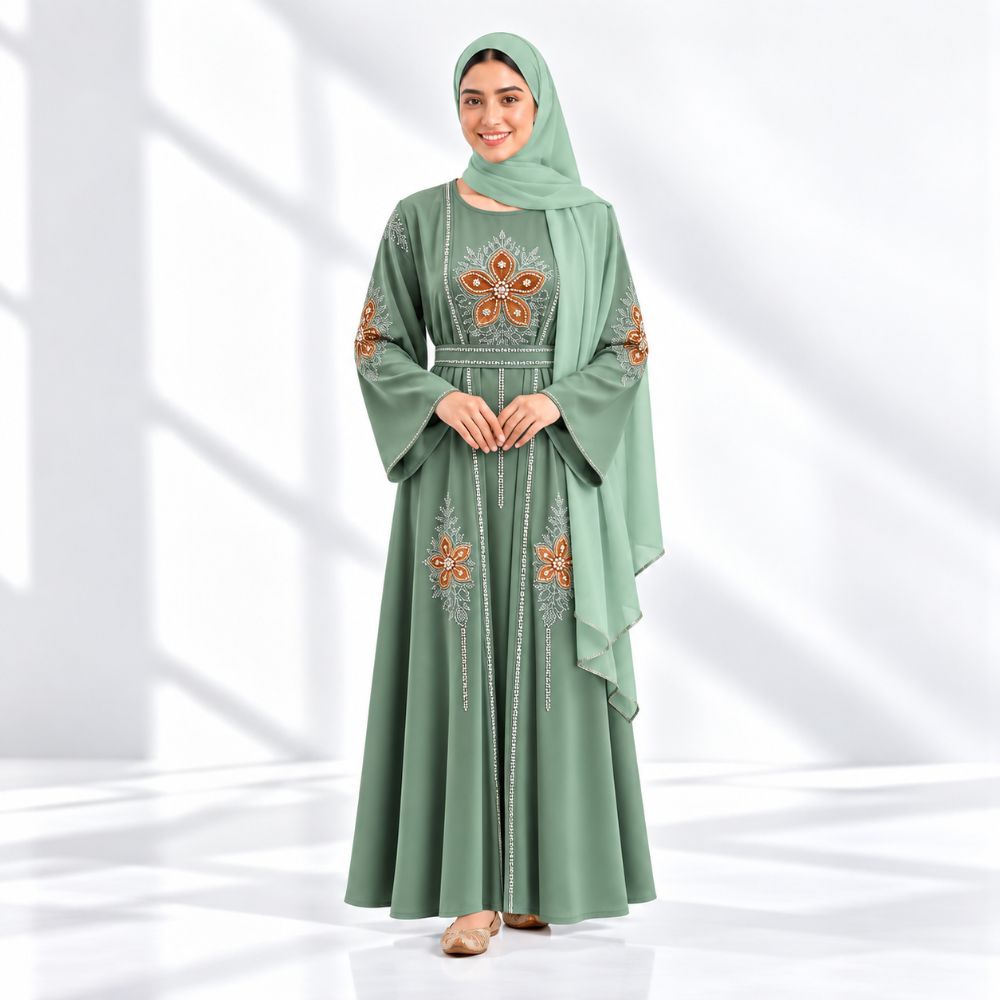 Premium Luxury Nidha 4-Piece Inner & Outer Abaya Set