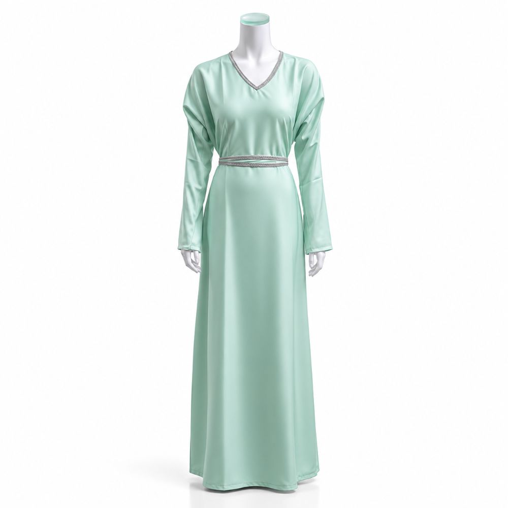 The Royal Style Balloon-Sleeve Embroidered Abaya Set – Premium 4 Pieces