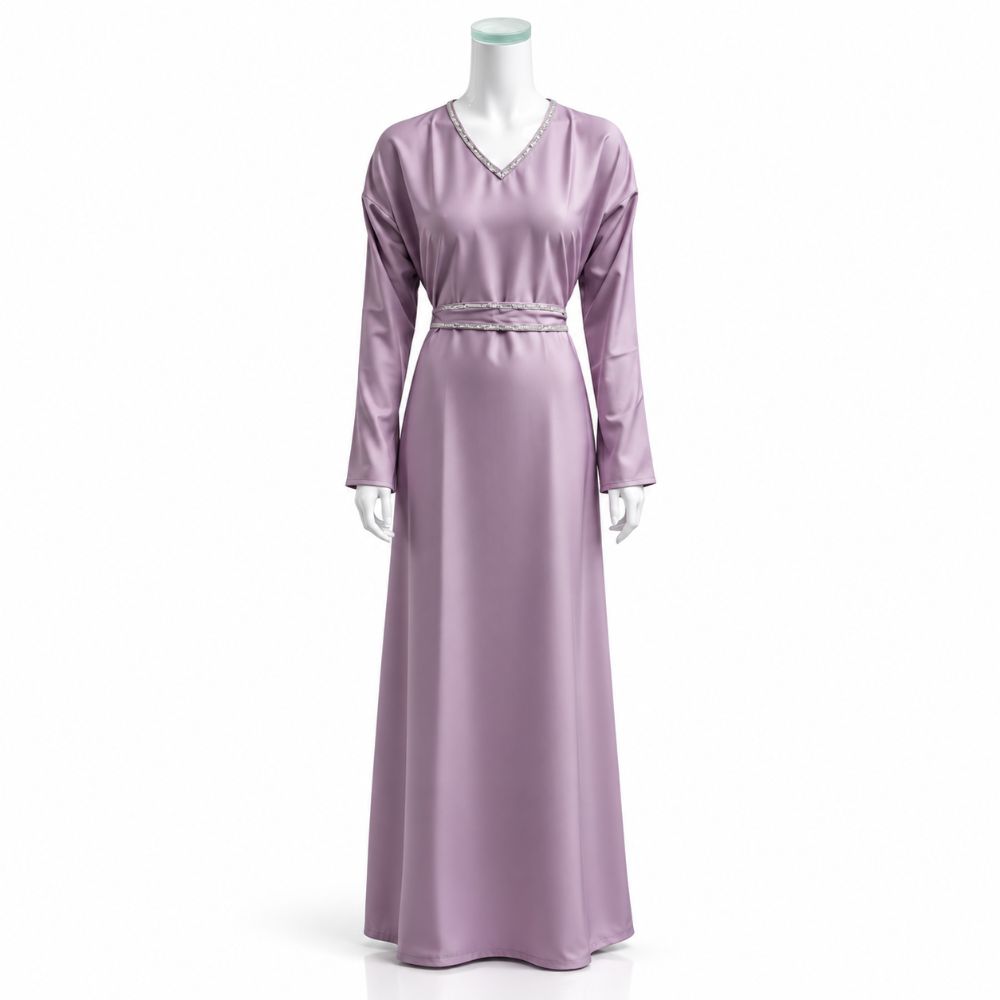 The Royal Style Balloon-Sleeve Embroidered Abaya Set – Premium 4 Pieces