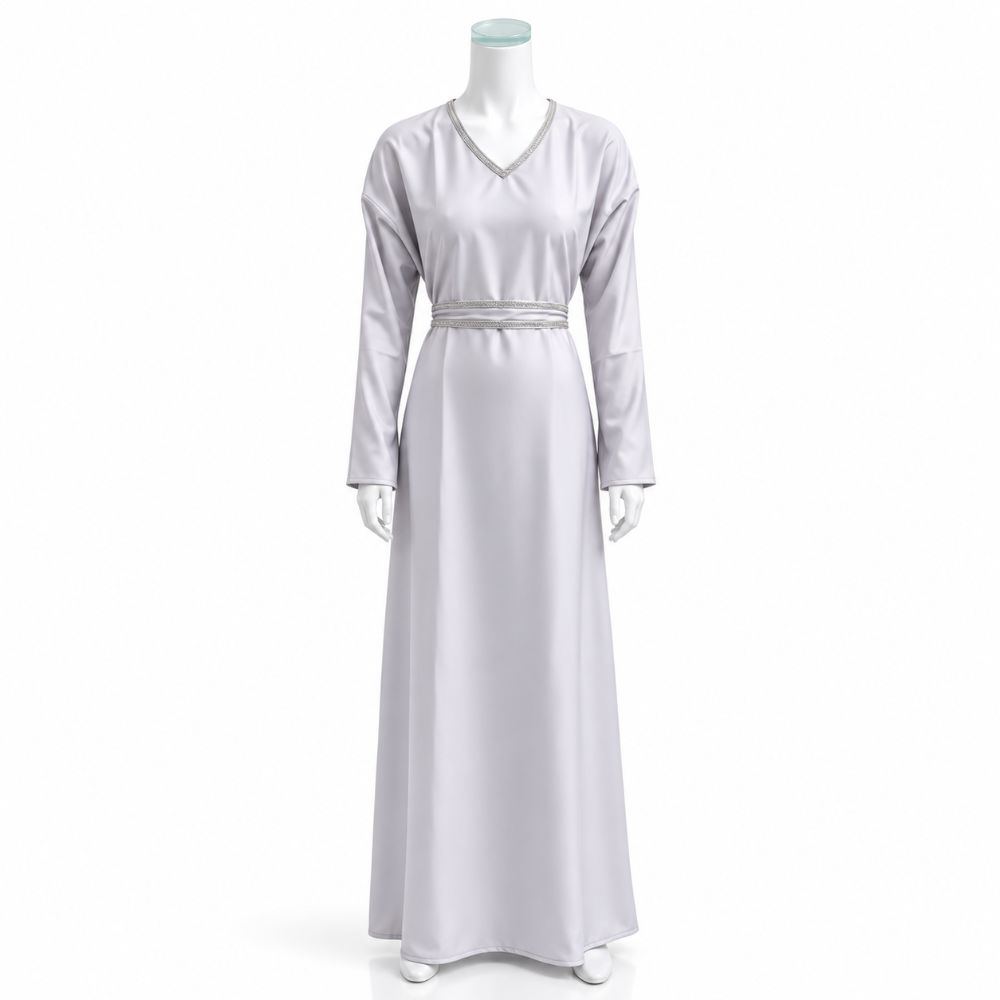 The Royal Style Balloon-Sleeve Embroidered Abaya Set – Premium 4 Pieces