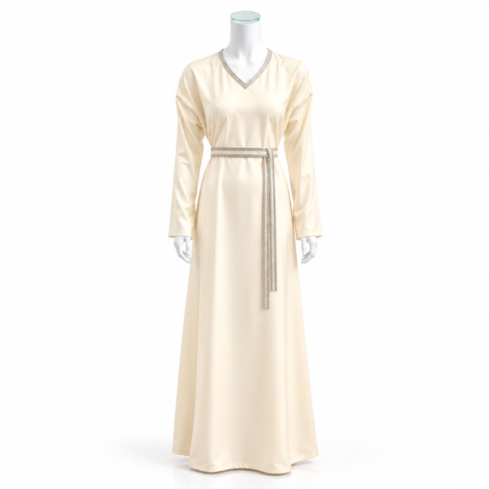 The Royal Style Balloon-Sleeve Embroidered Abaya Set – Premium 4 Pieces