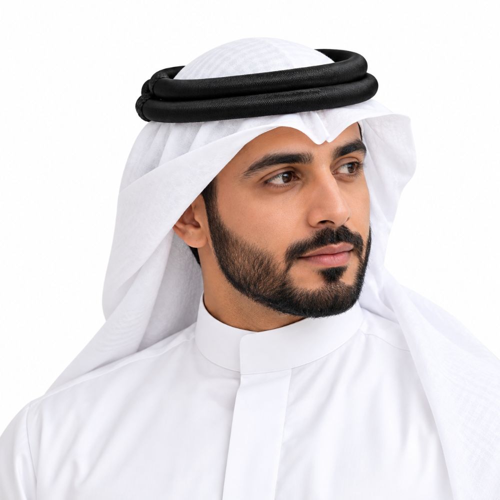 Traditional Black Agal for Men – Double Cord Arabic Headband