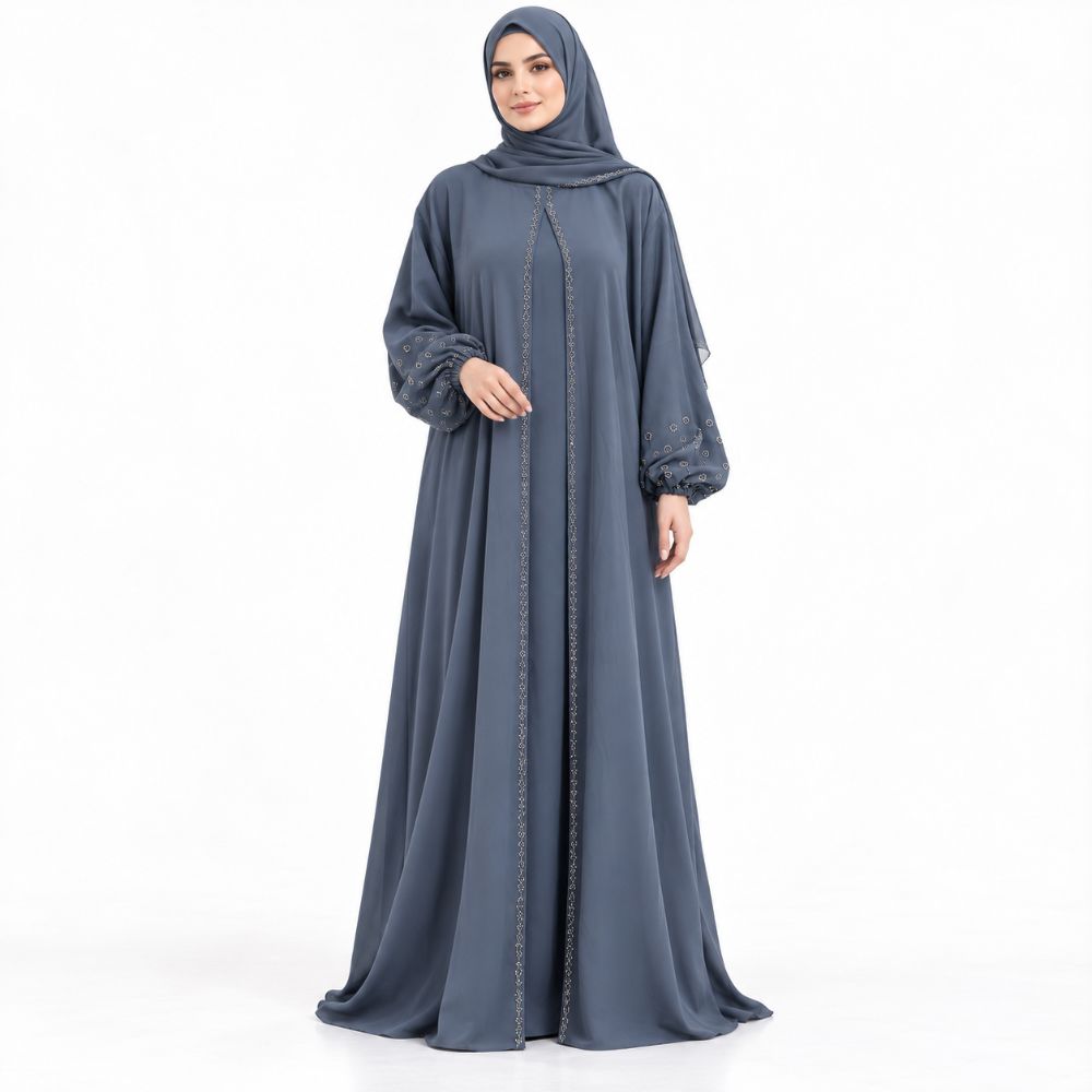 Nidha Georgette Premium Modest Abaya – Elegant Women's Islamic Clothing