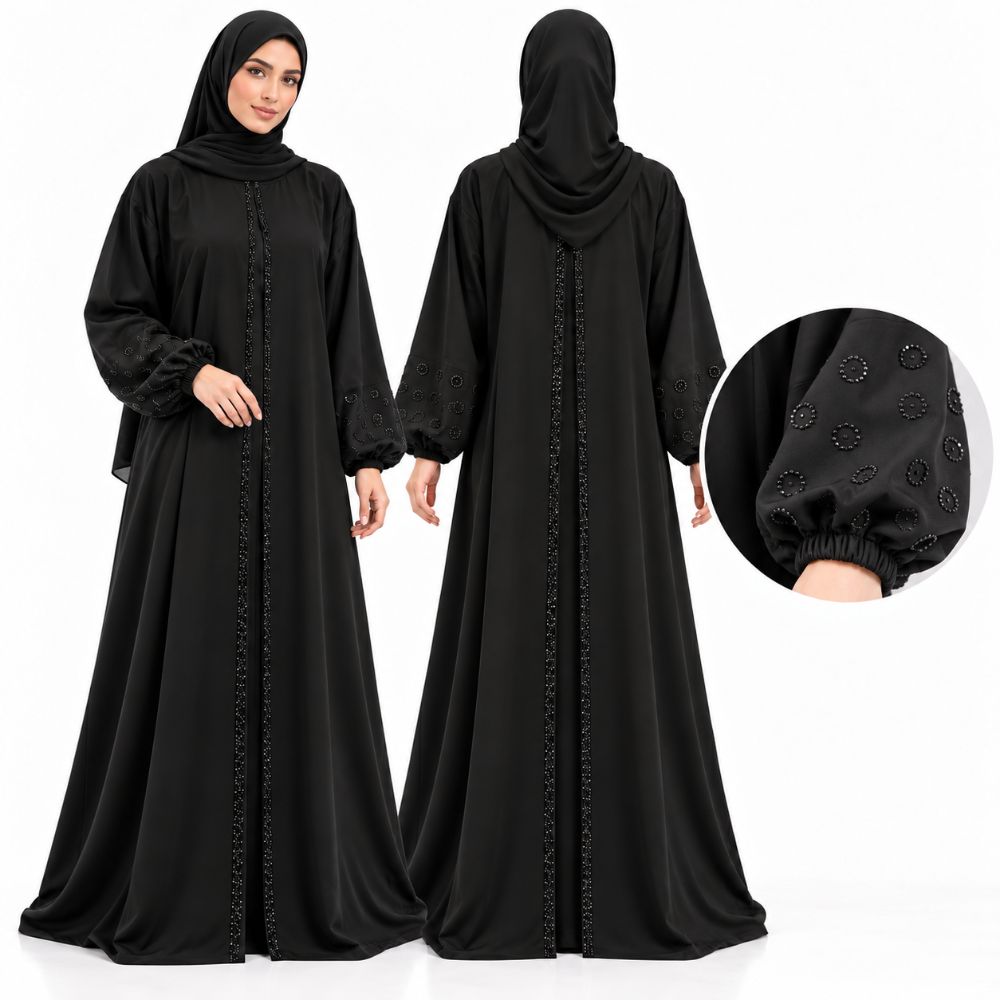 Nidha Georgette Premium Modest Abaya – Elegant Women's Islamic Clothing
