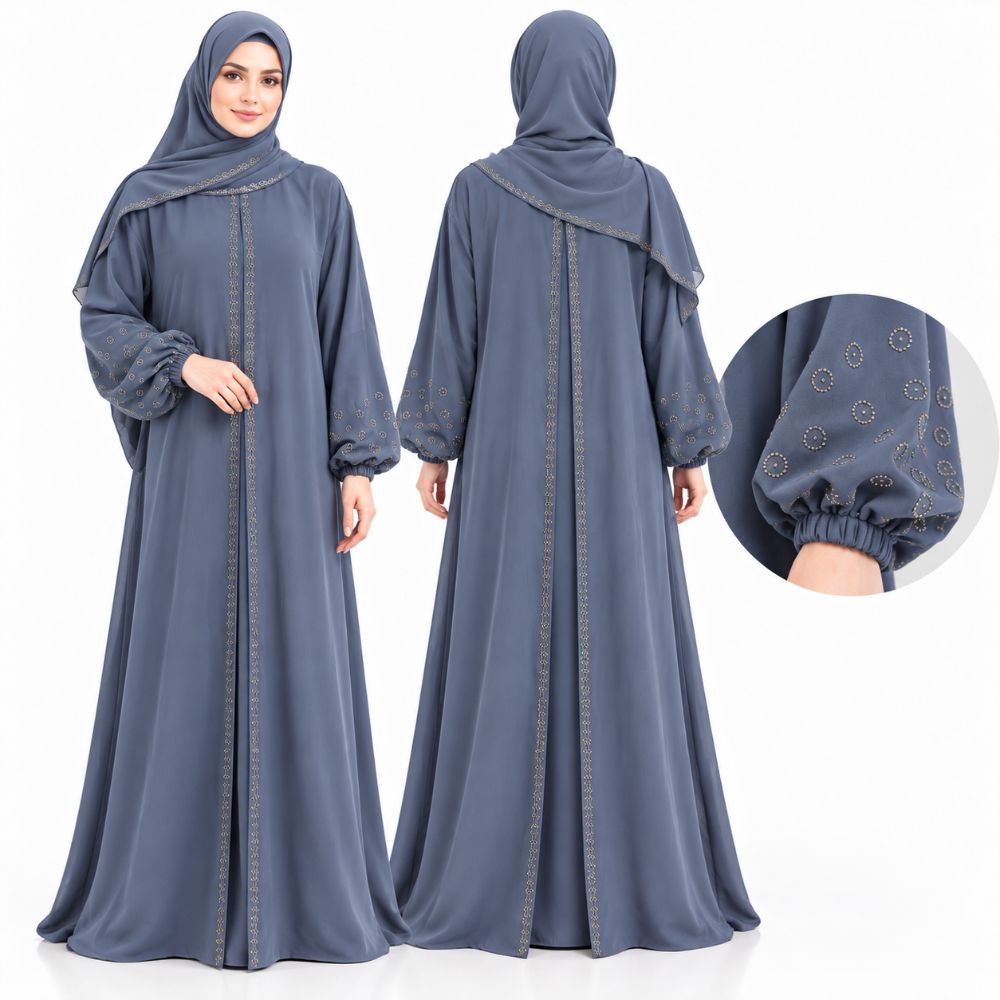 Nidha Georgette Premium Modest Abaya – Elegant Women's Islamic Clothing