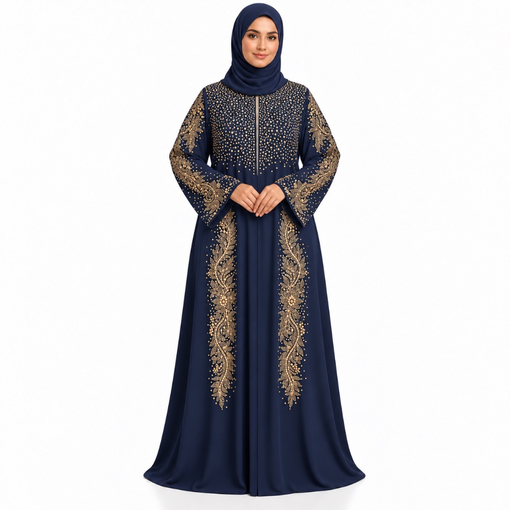 Deep and luxurious Midnight Blue Abaya