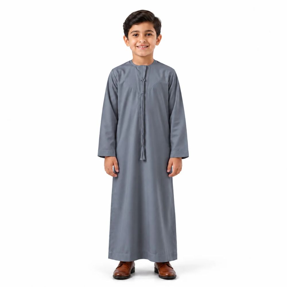 Boys’ Yemeni Thobe with Detachable Tassel Cord – 6 Colours