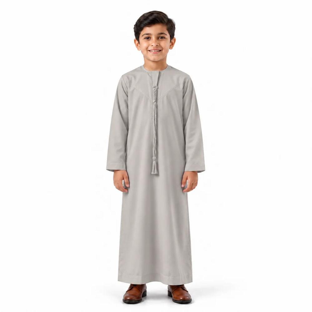Boys’ Yemeni Thobe with Detachable Tassel Cord – 6 Colours