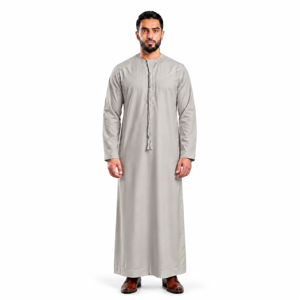 Men’s Yemeni Thobe with Detachable Braided Tassel – 6 Colours